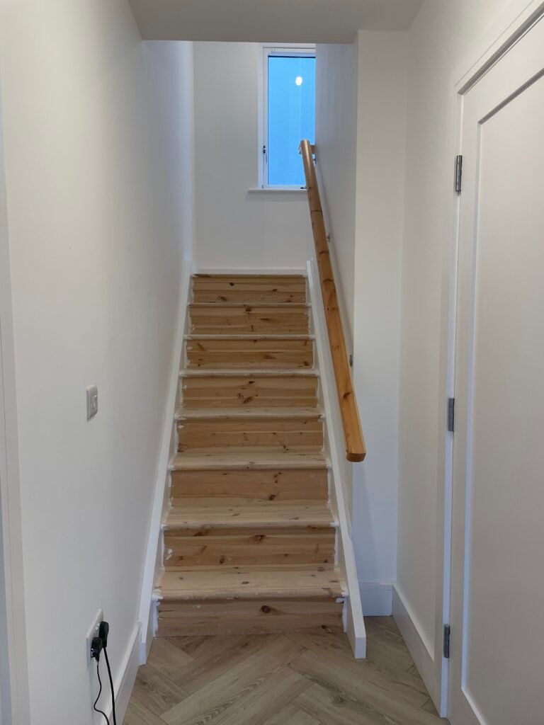 dust-free sanding staircase before painting
