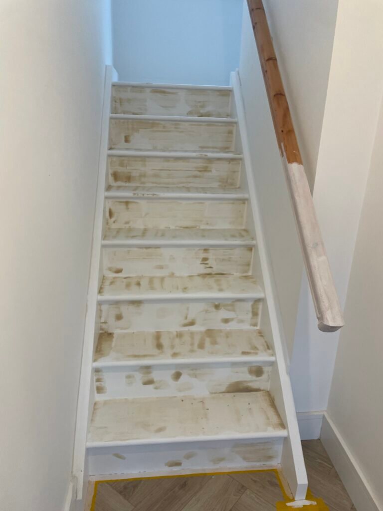 zinsser bin primer and staircase repaint preparation